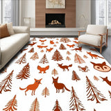 Enchanted Forest Animals Doormat Woodland Creatures Theme(Brown)