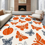 Autumn Calabash Dancing Moths Shape Floor(Orange)