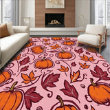 Thanksgiving Harvest Bounty Maple Leaf Pumpkin Low Profile(Pink)