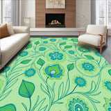 Art Nouveau Floral Mosaic with Flowing Petal(Green)