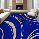 Swirling Fluid Motion Design with Precious Metal Inlays Artistic Style(Blue)