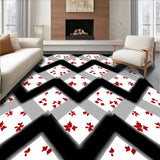 Scandi Checkerboard with Festive Holly Leaf Details(Black)