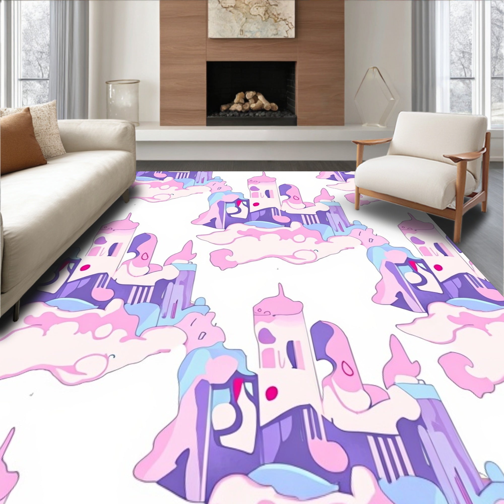 Enchanted Castle Shaggy Fluffy Cloud Dream(Pink)