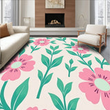 Floral Canopy Design with Airy Blossoms and Stylized Leafy Accents(Pink)