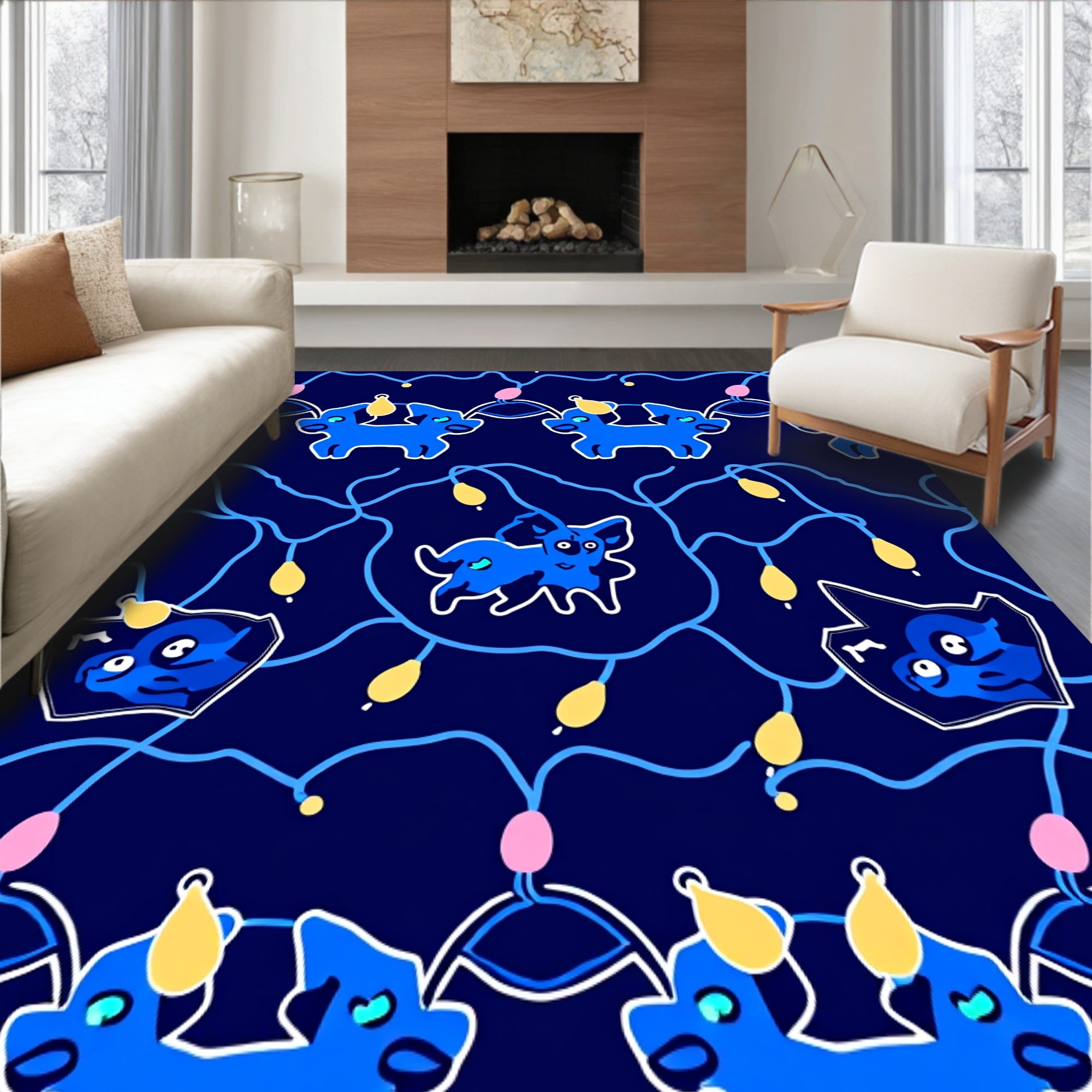 Twinkling Animal Gag Eccentric Seasonal Embellishment Fun Art(Blue)