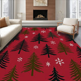 Enchanted Evergreen Forest Magical Celebration Tapestry(Red)