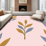 Minimalist Aesthetic Fern with Stylized Floral Clusters and Fluid Motifs (Pink)