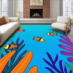 Tropical Fish Coral Reef Ocean Throw Entryway Doormat (Blue) - ODIKA