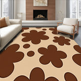 Farmhouse Cowhide Look Faux Leather Surface Design Floor(Brown)