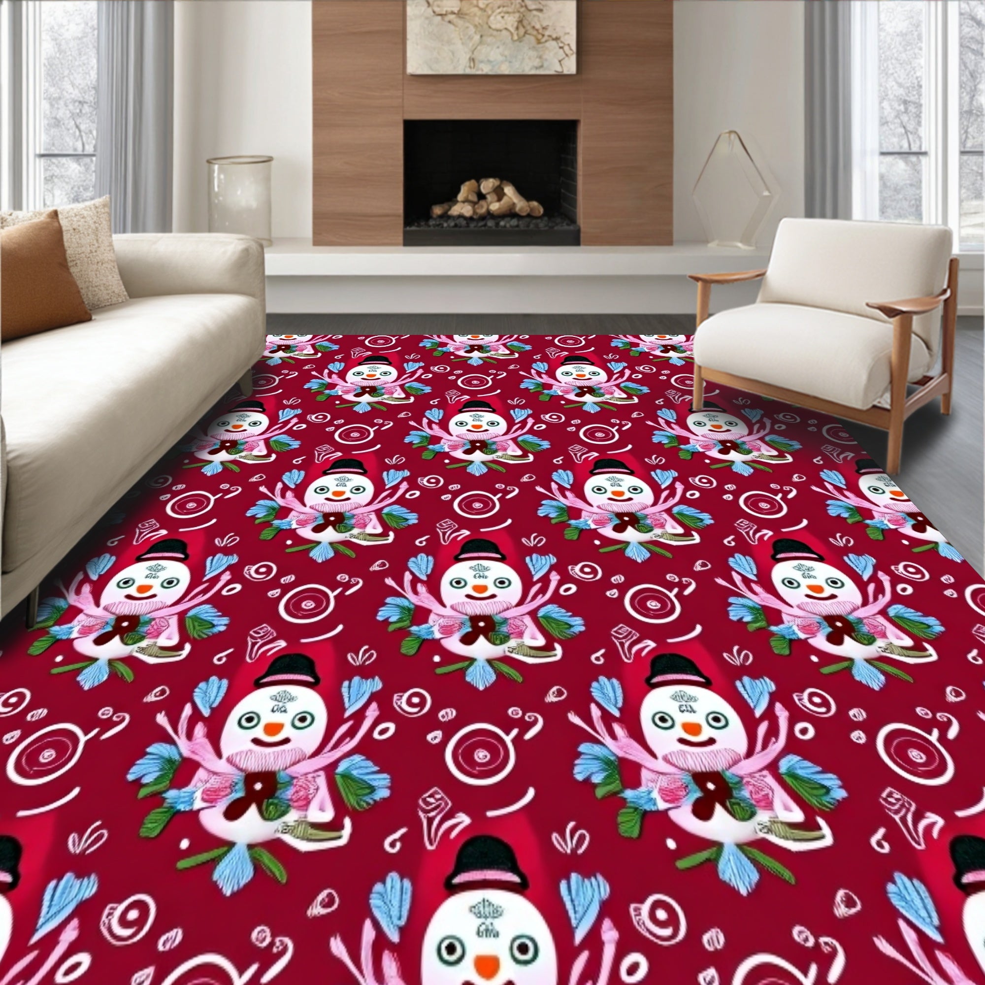 Merry Wintertime Pal Seasonal Festivity Statement(Red)