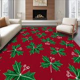 Festive Holly Leaf Motif with Seasonal Berry Accents(Red)