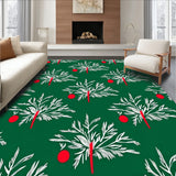 Festive Evergreen Holiday With Decorated Fir Motif(Green)