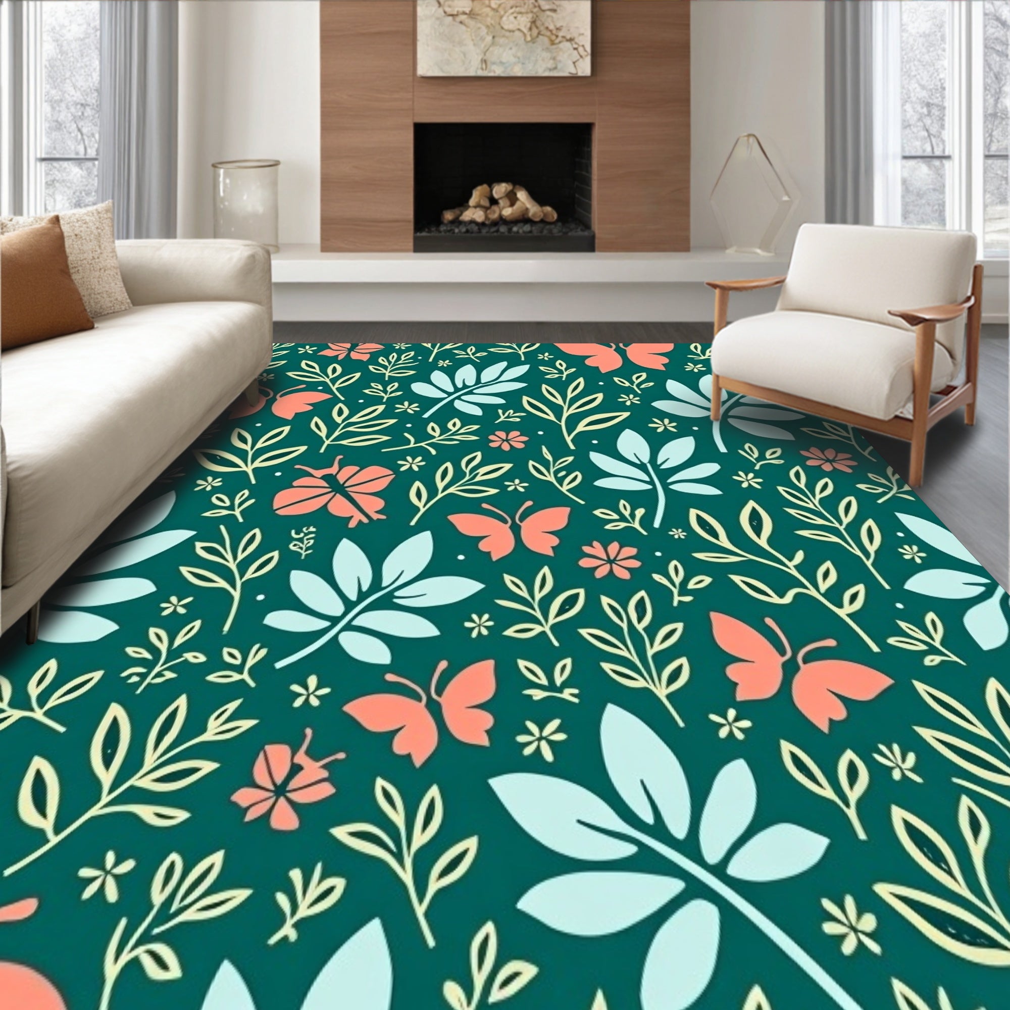 Whimsical Garden Flight with Leafy Insect Embellishments (Green) - ODIKA