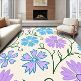 Whimsical Winter Blossom Motif with Stylized Snowflake(Purple)