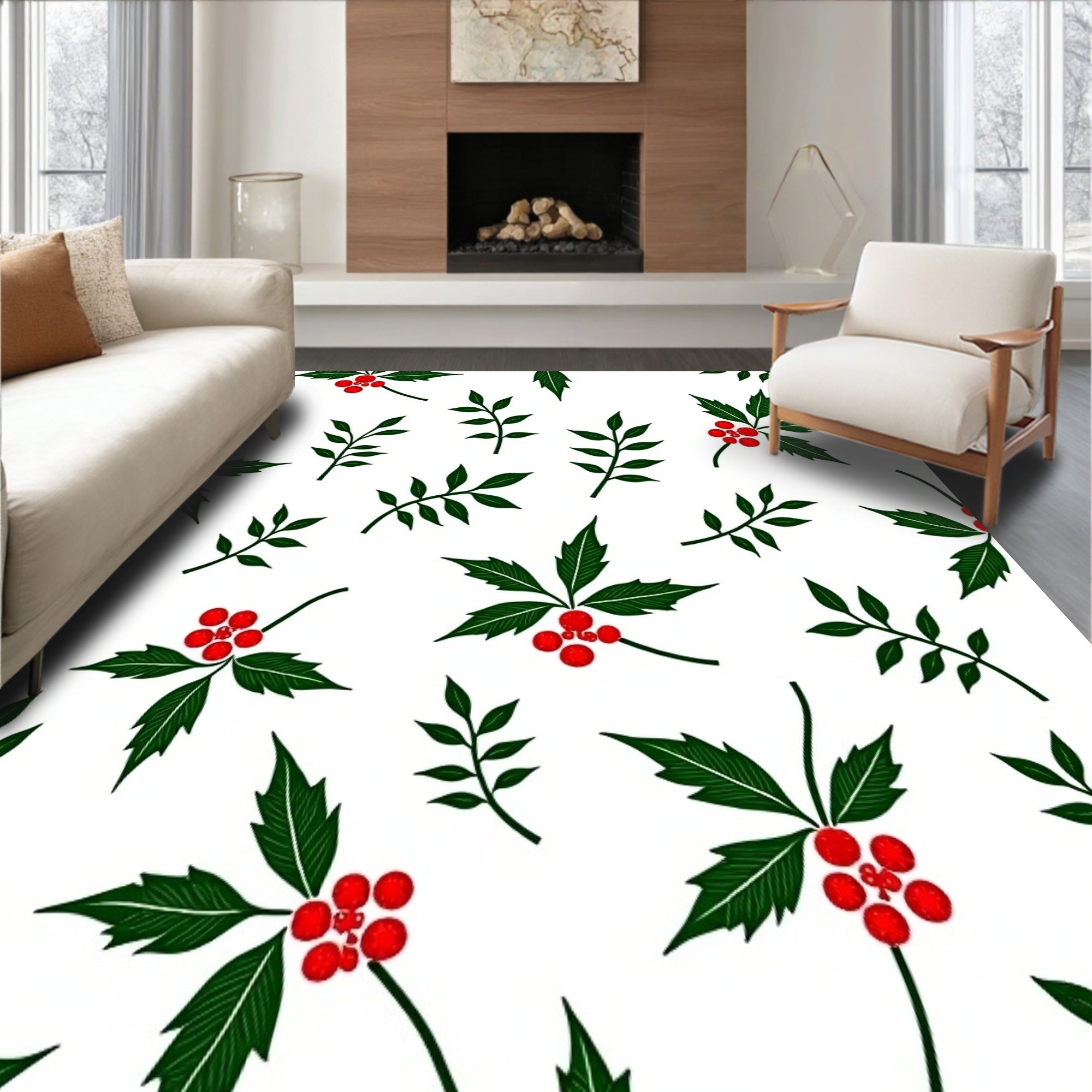 Vintage Holly Berry Yuletide Tradition Classic Holiday(Green)