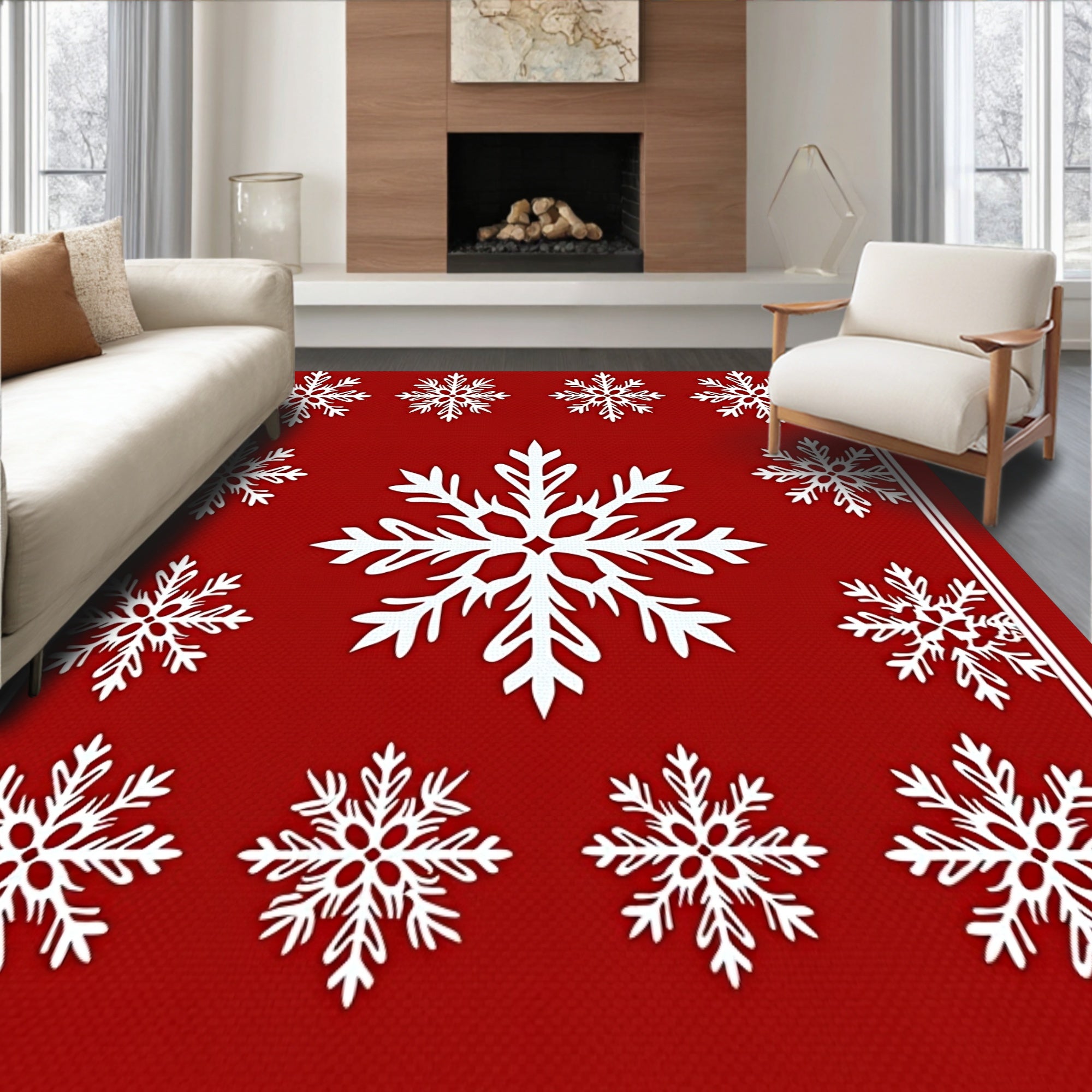 Festive Wonderland Snowflake Enchantment(Red)