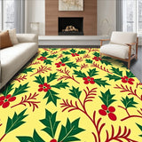 Holly Berry Vine Botanical Christmas Indoor Decorative Throw(Yellow)