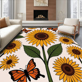 Vibrant Sunflower With Dancing Butterflies Decorative(Yellow)
