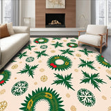 Festive Holly Wreath with Snowflake Motifs Holiday Celebration(Beige)
