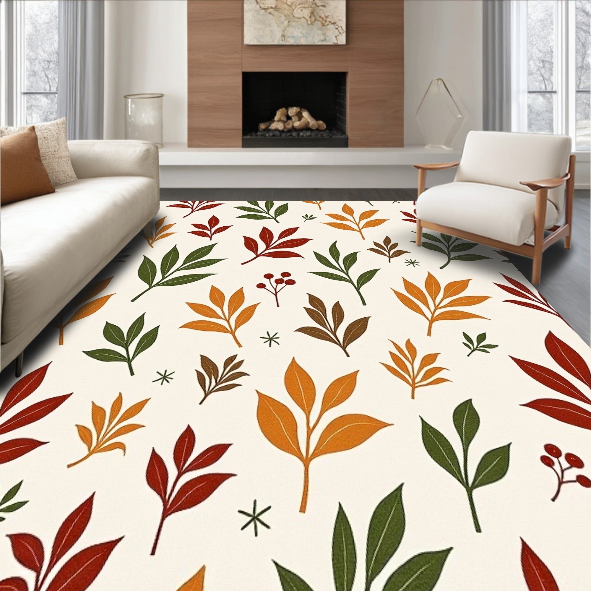 Cottagecore Botanical Print with Decorative Trim Details(Beige)