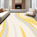 Abstract Flow Featuring Delicate Brushstroke Stripes(Yellow)