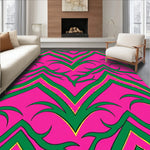 Abstract With Layered Interlocking Zigzag And Gold Details (Pink) - ODIKA