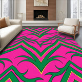 Abstract With Layered Interlocking Zigzag And Gold Details (Pink) - ODIKA