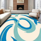 Elegant Curved Strokes Brushwork Artistic Expressive Decorative(Beige)