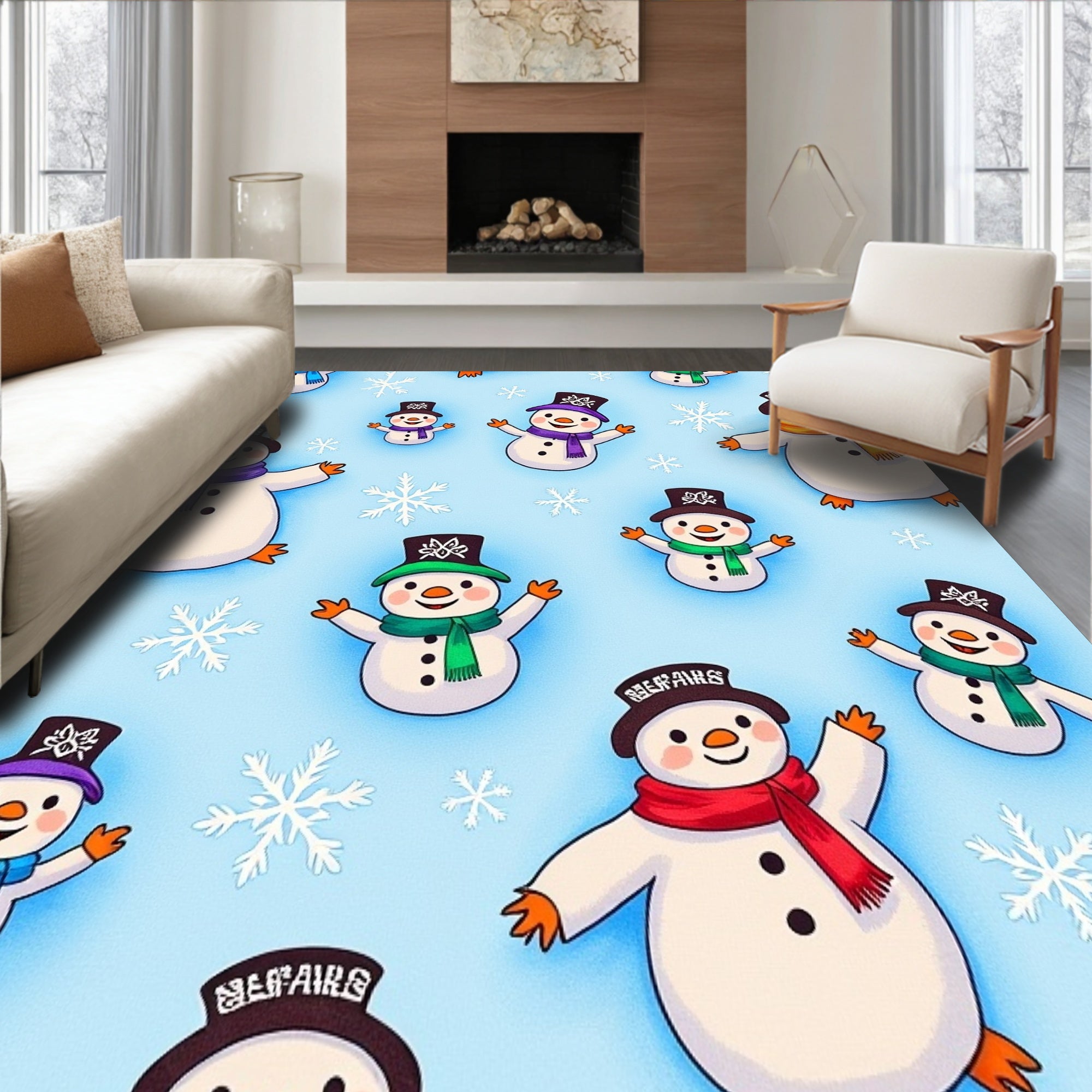 Enchanted Snowman Jubilee Magical Frosty Winter Wonderland Celebration(Blue)