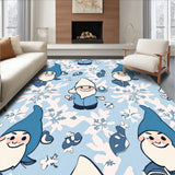 Winter Wonderland Gnome Motif Seasonal Snowfall Theme(Blue)
