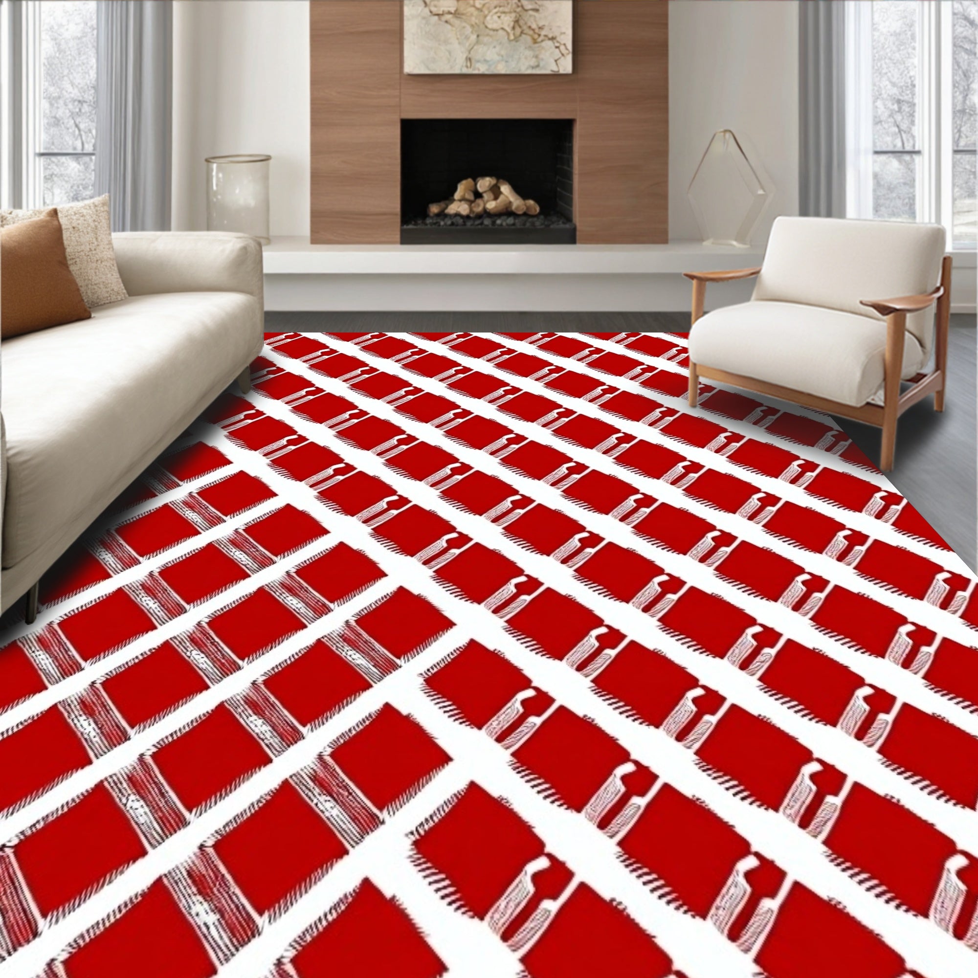 Winter Wonderland Crosshatch Patterned Accent(Red)