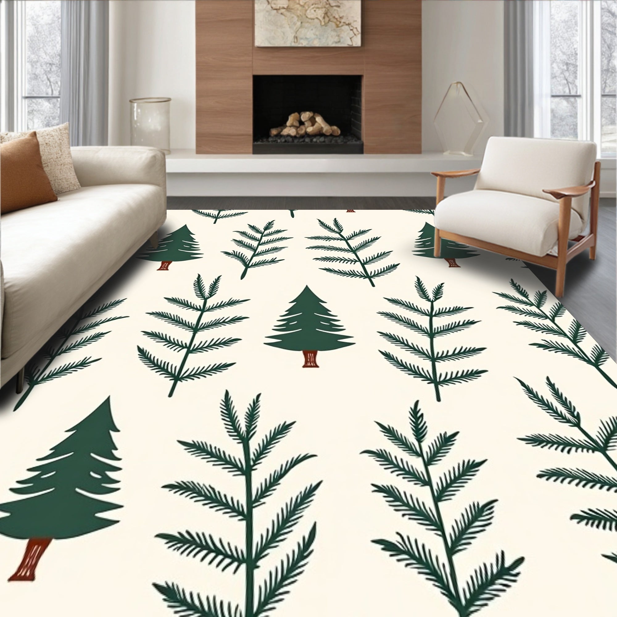 Yuletide Fir Decorative Pathway Centerpiece With Seasonal(Ivory)