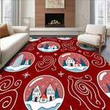 Jolly Snow Globe Scene Holiday with Magical Winter(Red)