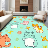 Joyful Calico Companion Doormat Scratch Barrier(Blue)