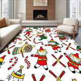 Whimsical Christmas Cat Parade With Sparkling Ornament Details(Red)