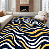 Wavy Undulating Curved Swirl Artistic Dynamic Flow Arrangement (Blue)