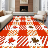Checkered Gingham with Autumn Harvest Design(Red)