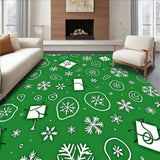 Whimsical Holiday Characters Amidst Frosty Snowflakes and Gift Box(Green)