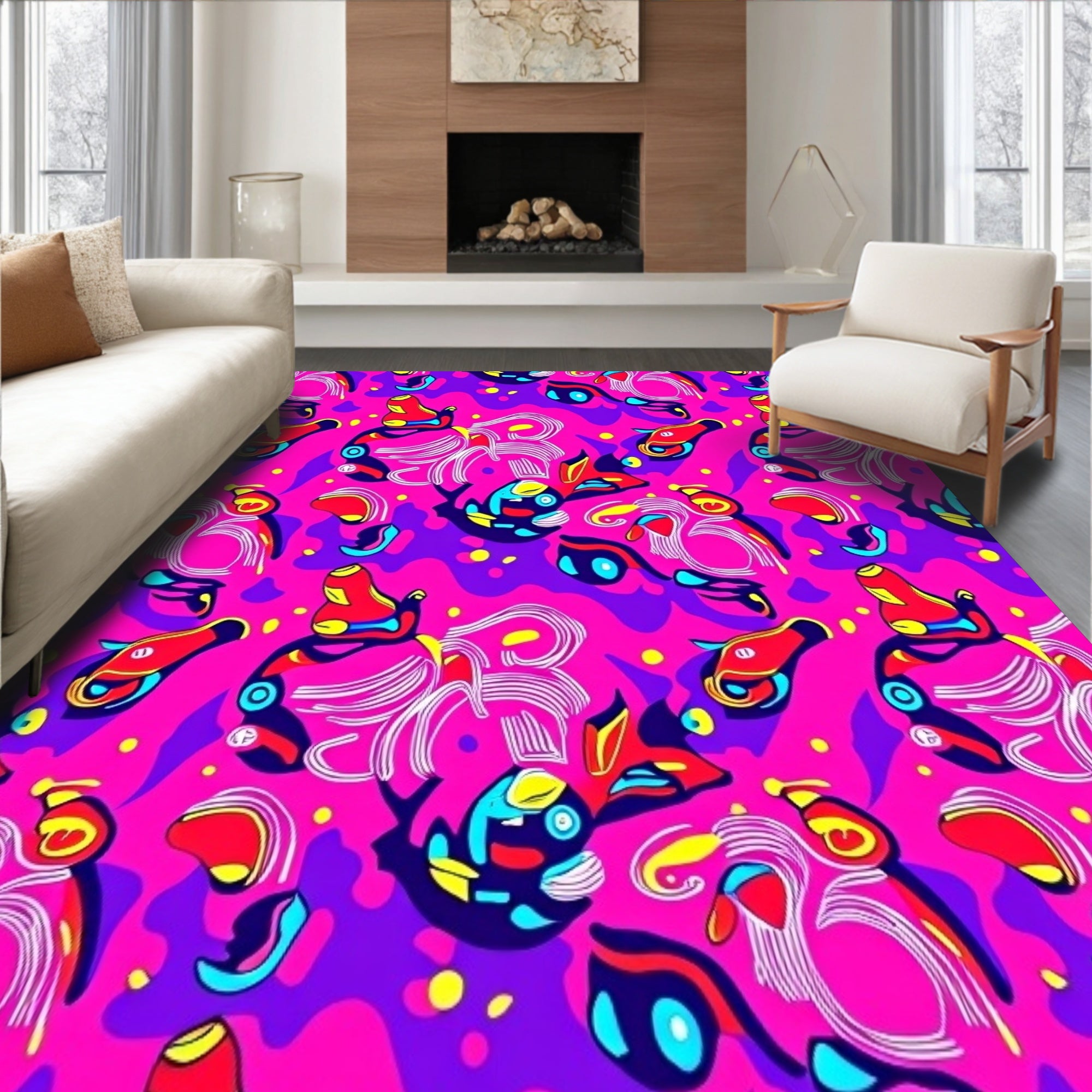 Whimsical Feline Motif with Colorful Pulsing Light Embellishments(Pink)