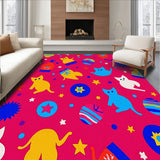 Festive Cat Parade with Twinkling Lantern Motifs and Playful Confetti Accents(Pink)