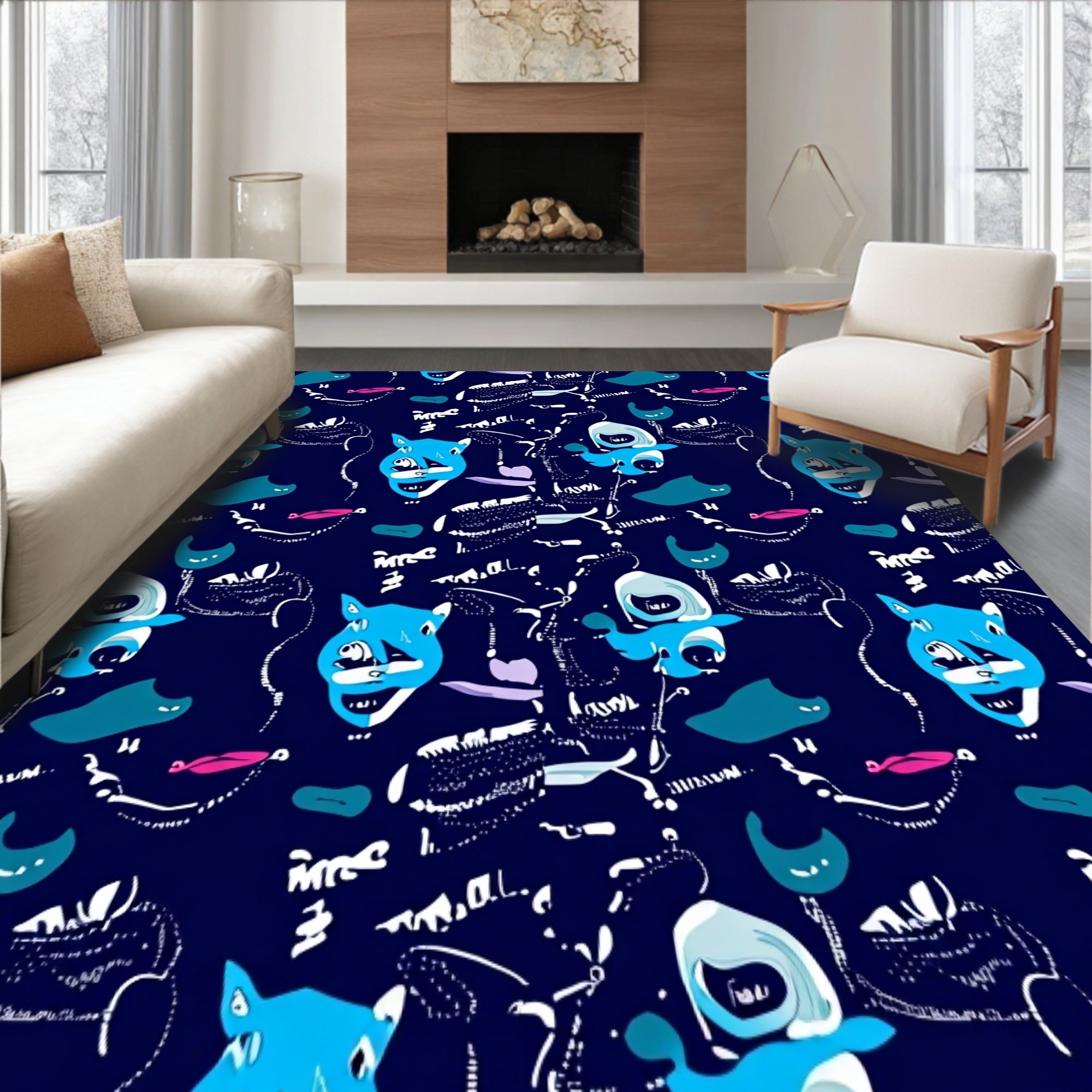 LED Cat Face Constellation Winter with Flashing Mode Options(Blue)