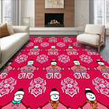 Holiday Snowman Parade with Flurrying Ornate Flake(Red)