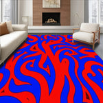 Abstract Flame Motif Featuring Dynamic Twisting Lines and Vibrant Contrast (Red) - ODIKA