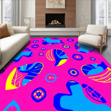 Quirky Holiday Floor with Brightly Glowing Abstract Animal Inspired Shapes(Pink)