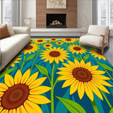 Countryside Blossoming Meadow Artisan Decorative Throw(Yellow)