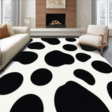 Cowhide Print Faux Leather Decorative Floor(Black)