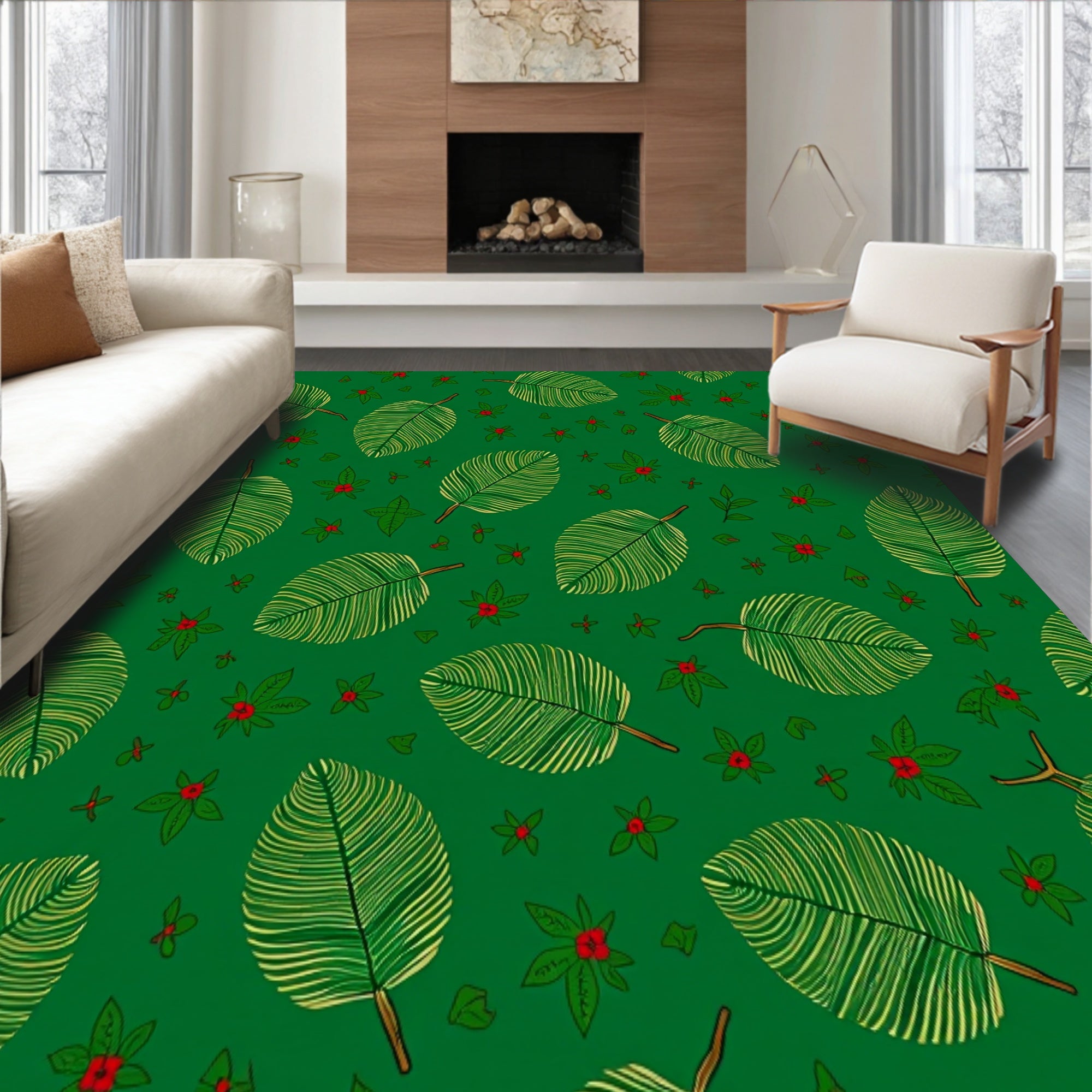 Festive Pinecone Swirl Holiday Textured(Green)
