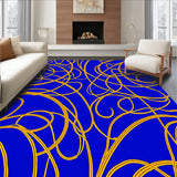 Harmonious Interlacing Curves Dynamic Rhythmic Flow Arrangement (Blue)