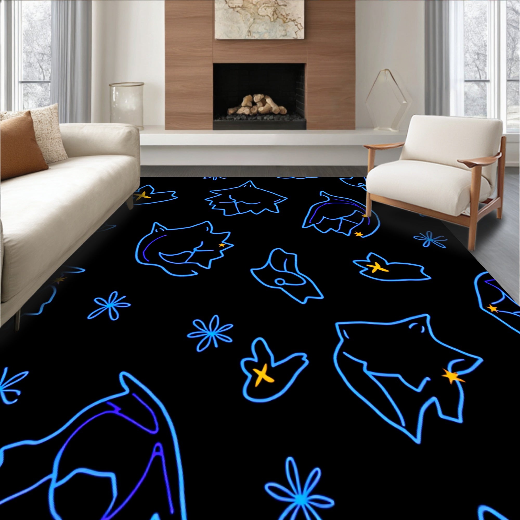 Illuminated Feline with Electrifying Holiday Sparkle Effects(Black)