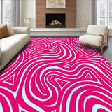 Plush Wavy Curvy Spiral Whimsical Contemporary Modern Artistic (Pink)